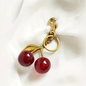 Cherry Keychain or Bag/Purse Charm with Gold Accents NWT - still in Plastic
